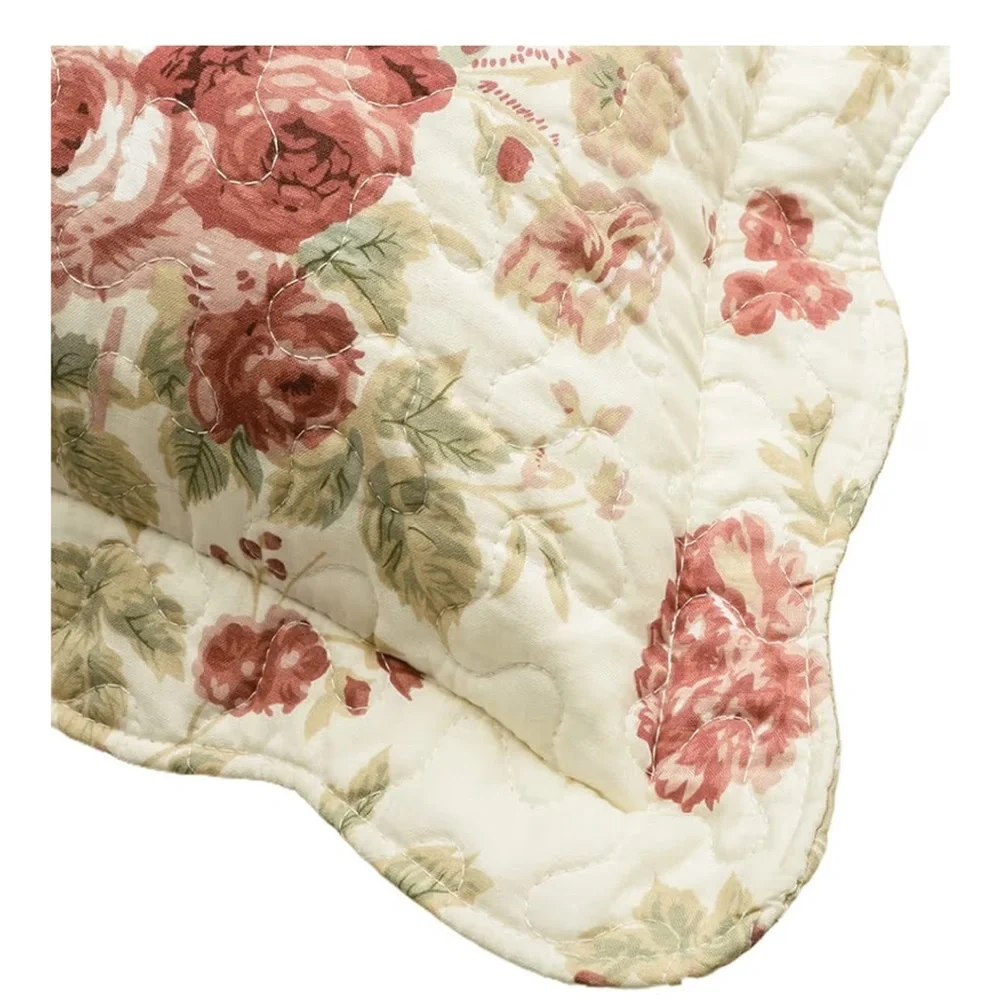 Boho Farmhouse Floral Patchwork 100% Cotton Quilted Decorative Shams (2-pack)